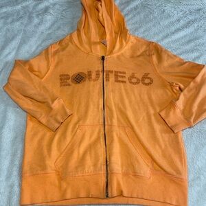 vintage route 66 orange hoodie